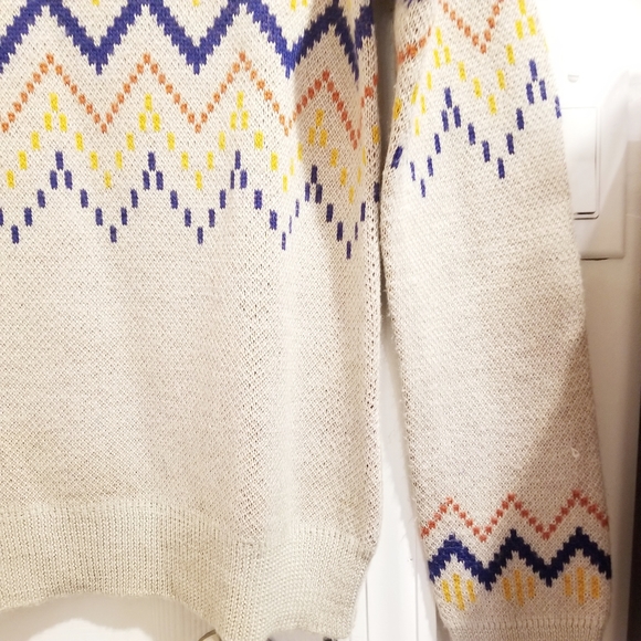 Embroidered Vintage Beige Sweater - Picture 5 of 11